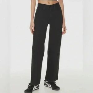 Aritzia Sunday Best High Rise Straight Tapered Leg Jeans Denim Black Size 6